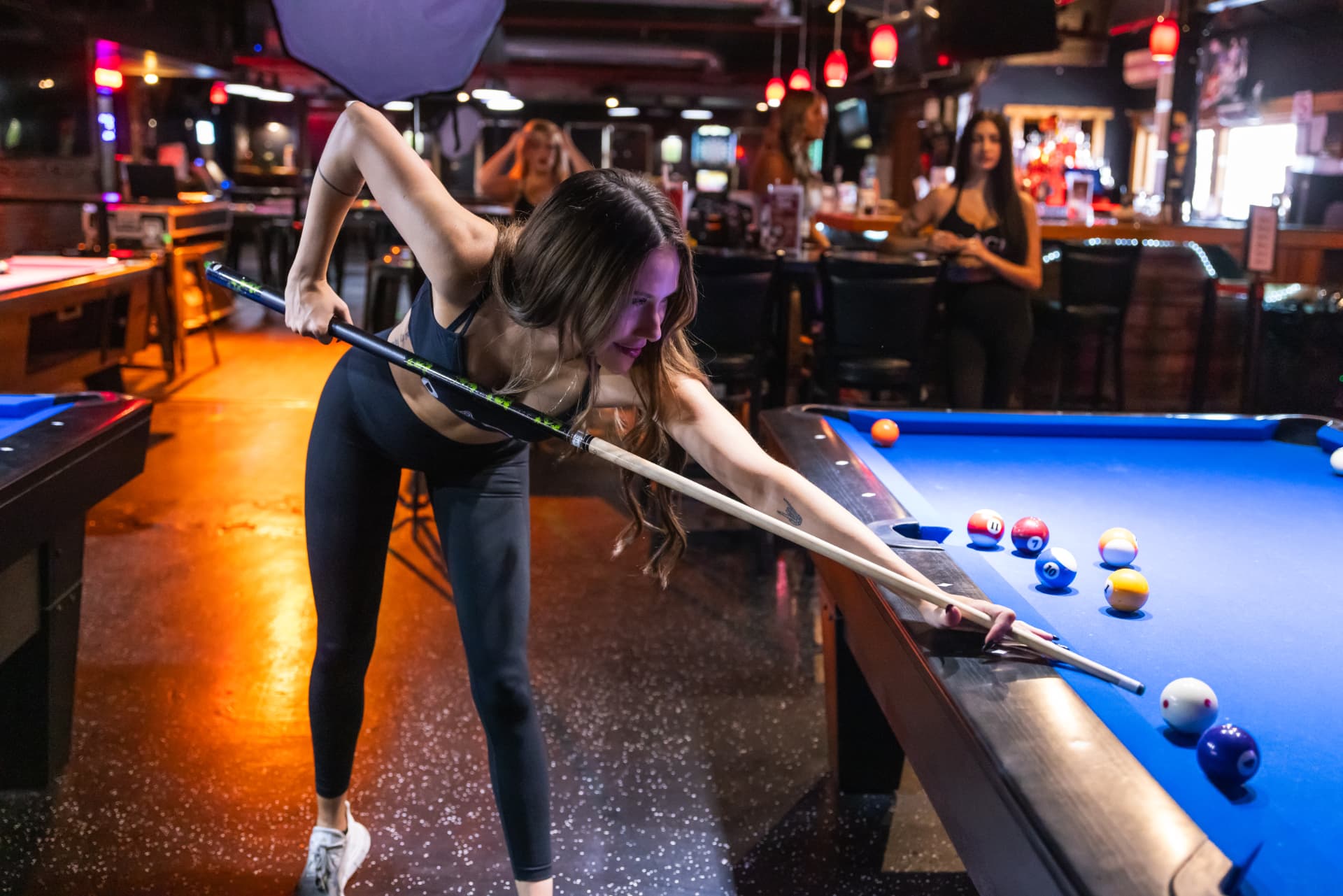 Billiards tables in the main room at Rack in Old Town Scottsdale